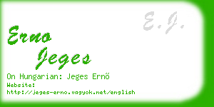 erno jeges business card