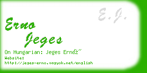 erno jeges business card